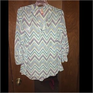 NWOT chevron/tribal print shirt