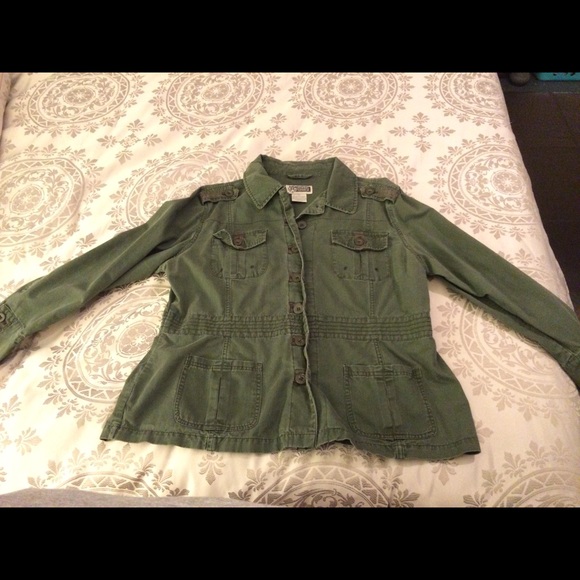 XL Green army fashion stretch jacket