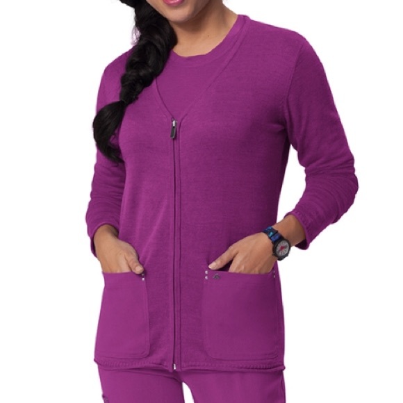 Koi Sapphire Fefe Sweater NWOT
