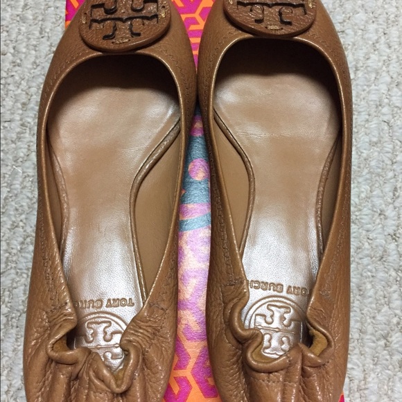Tory Burch REVA TUMBLED LEATHER BALLET FLAT