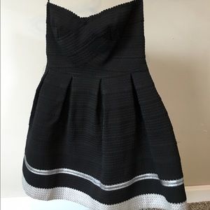 Black strapless dress