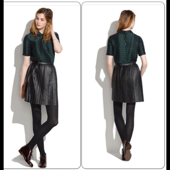 🎉4/1 HP🎉 Madewell Knife Pleat Leather Skirt