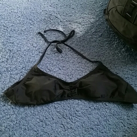 Plain black bathing suit top