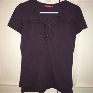 Nursing Top: Purple polka dots with Ruffles