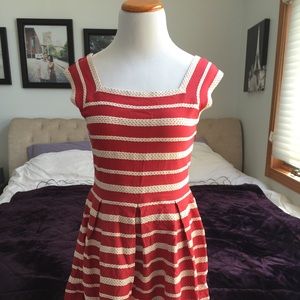 NWT Red and Cream Stripe Dress