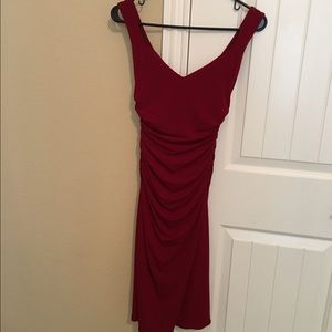 Laundry red ruched dress (from Saks)