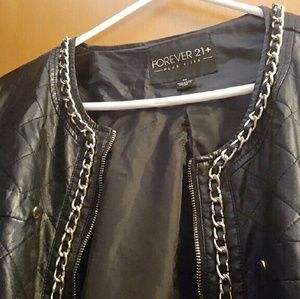 Black quilted leather jacket