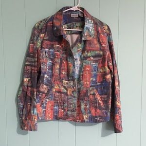 Printed denim jacket