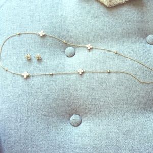 Kate Spade matching flower necklace earring set