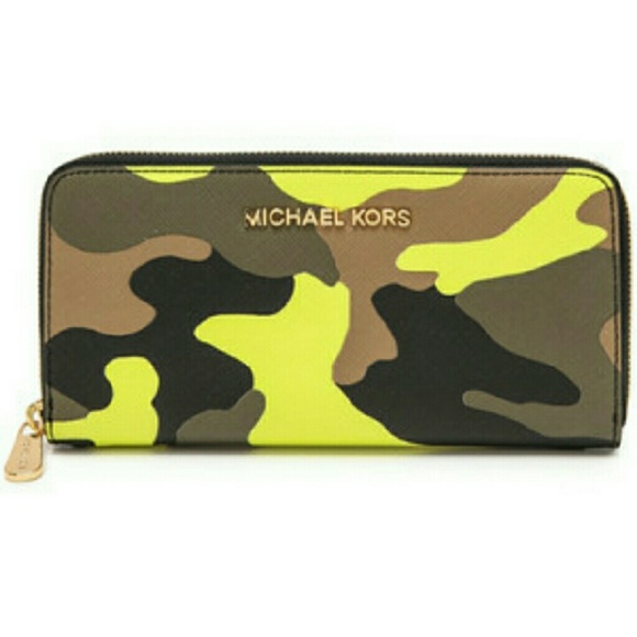 Camouflage print Acid Lemon Zip Top Wallet
