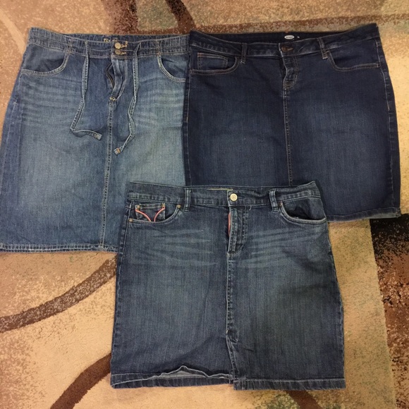 3 denim skirts