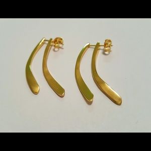 Gold plated ear jacket earrings by Gorjana