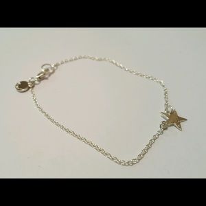 Silver Star Charm Chain Bracelet Lobster Closure