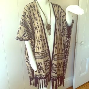 Oversized sweater poncho