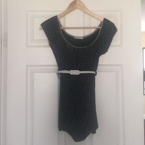 Adorable Polka Dot Fitting Top with Belt