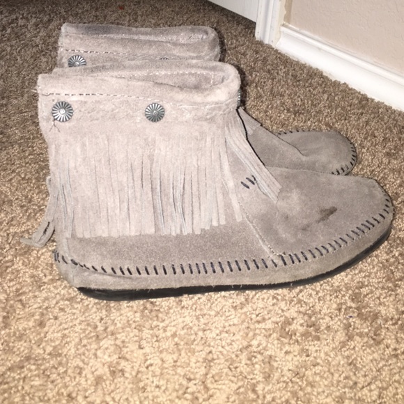 Minnetonka gray boots