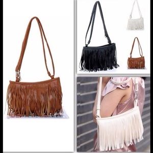Faux Leather Fringe Bag Faux Leather Fringe Bag