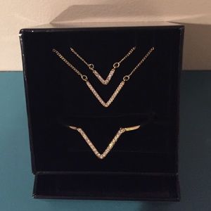 Vs bracelet and double necklace
