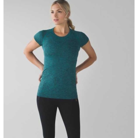 Swiftly Tech Short Sleeve crew - Heathered Peacock