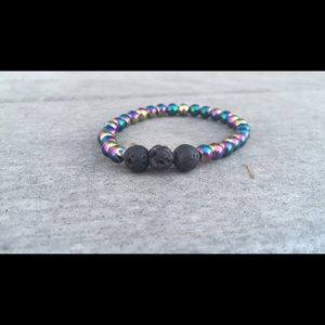 Lava Stone & Rainbow hematite 🌈