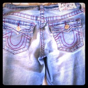 True Religion Pink stitched Jeans 🎀😊