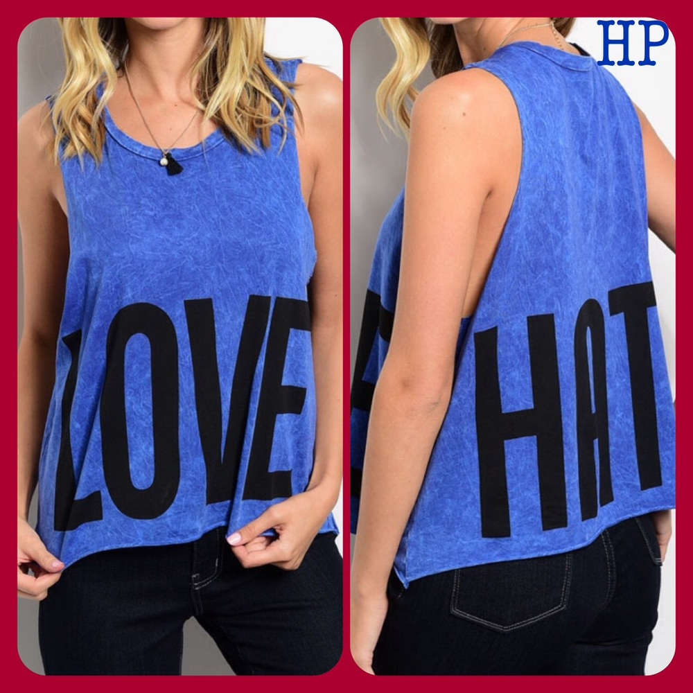 Love Hate Tank Top ( MADE USA)