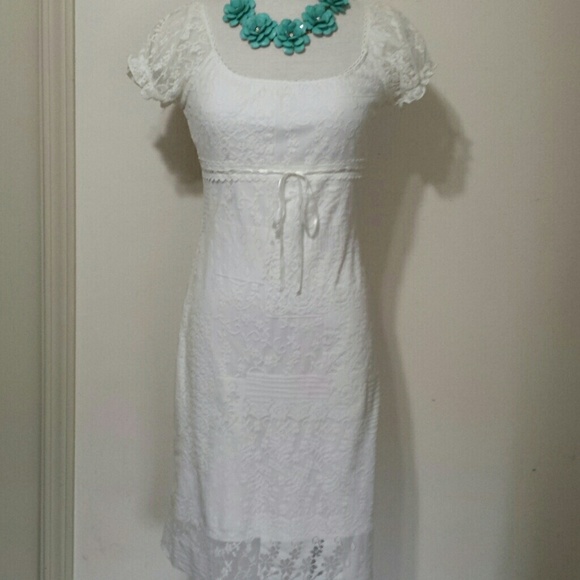 Ivory White Mini Dress My Michelle Size Medium Jr