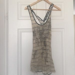 Miss Me Tank Top With Butterflies