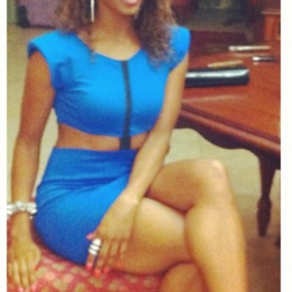 Blue cutout dress
