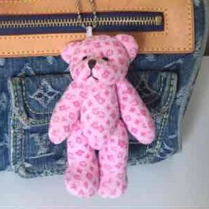 Cute Soft Pink Monogram Bear Keychain