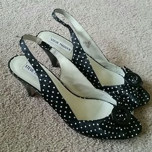 Black and White Polka Dot Steve Madden Heels