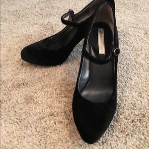 Banana Republic black velvet heels with strap