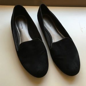 Black suede flats
