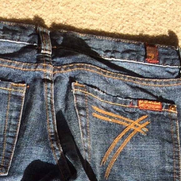 7 for all mankind "dojo" blue jeans size 27 - Picture 3 of 4