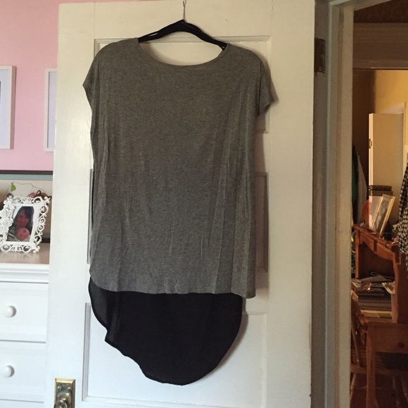 For Sylvia Forever 21 Heather Gray/Black Hi/Lo Top - Picture 2 of 4