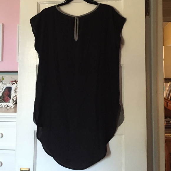 For Sylvia Forever 21 Heather Gray/Black Hi/Lo Top - Picture 3 of 4