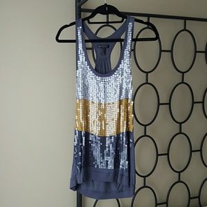 Drapey sequin tank