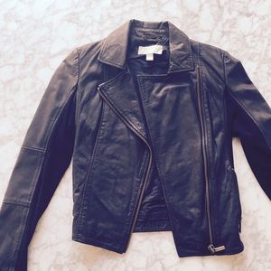 Dark Brown Michael Kors Leather Jacket