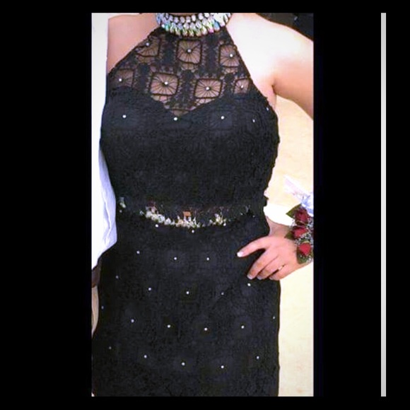 Two piece prom dress.