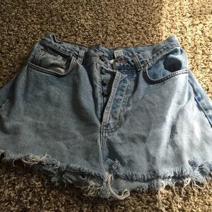 High wasted denim shorts