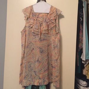 SZ L ruffle sleeveless top