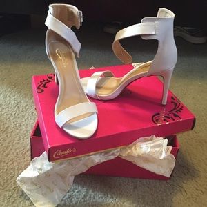 White strappy heels