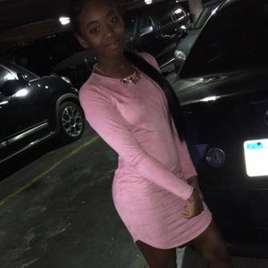 Pink suede dress