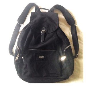 Black Canvas Victoria's Secret Pink Backpack