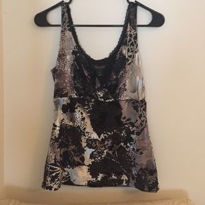WHBM Black and Silver Velvet Sleeveless
