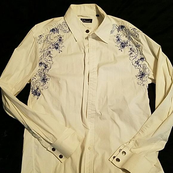 7 diamonds mens size XL button up dress shirt