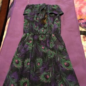 Peacock design maxi dress