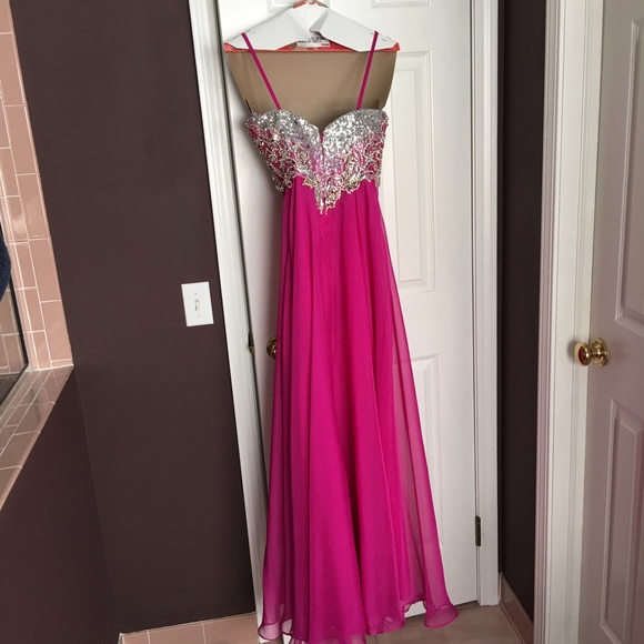 Blush bright pink prom dress. Size 4