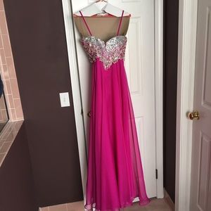 Blush bright pink prom dress. Size 4