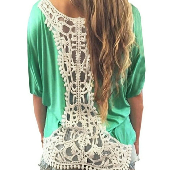 Last one!🆕 Just in mint green tee with lace back. - Picture 4 of 4
